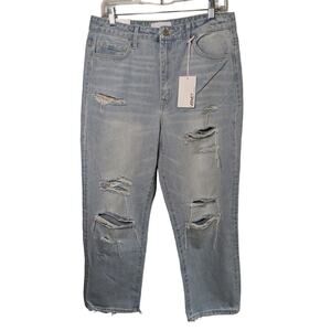 NWT Vervet Beverley Super High Rise Straight Distressed Jeans Size 30
